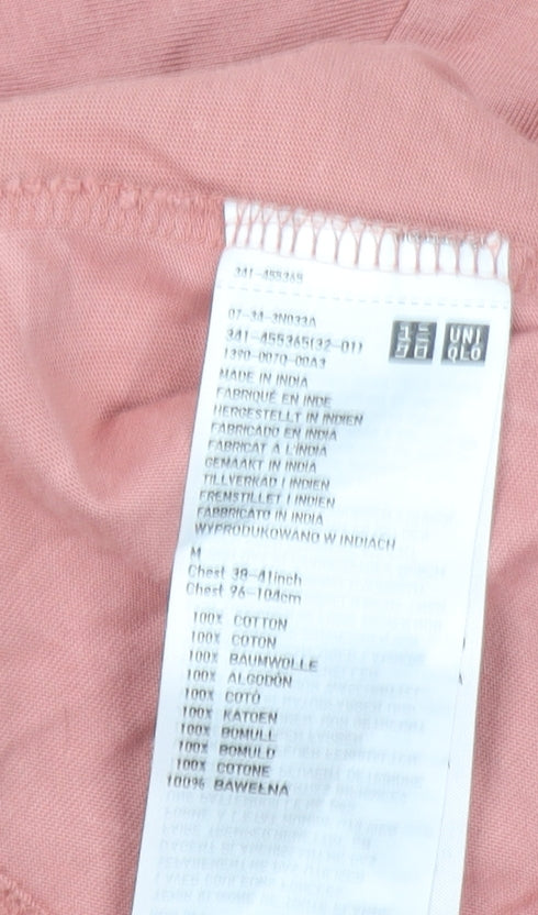 Uniqlo Men’s Pink Supima Cotton Crew Neck Short Sleeve T-Shirt M