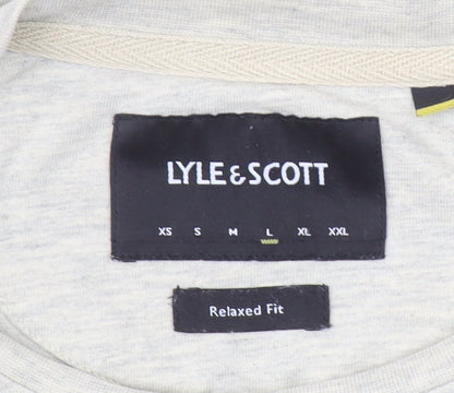 Lyle & Scott Men Beige Argyle Diamond Relaxed Fit T-Shirt L