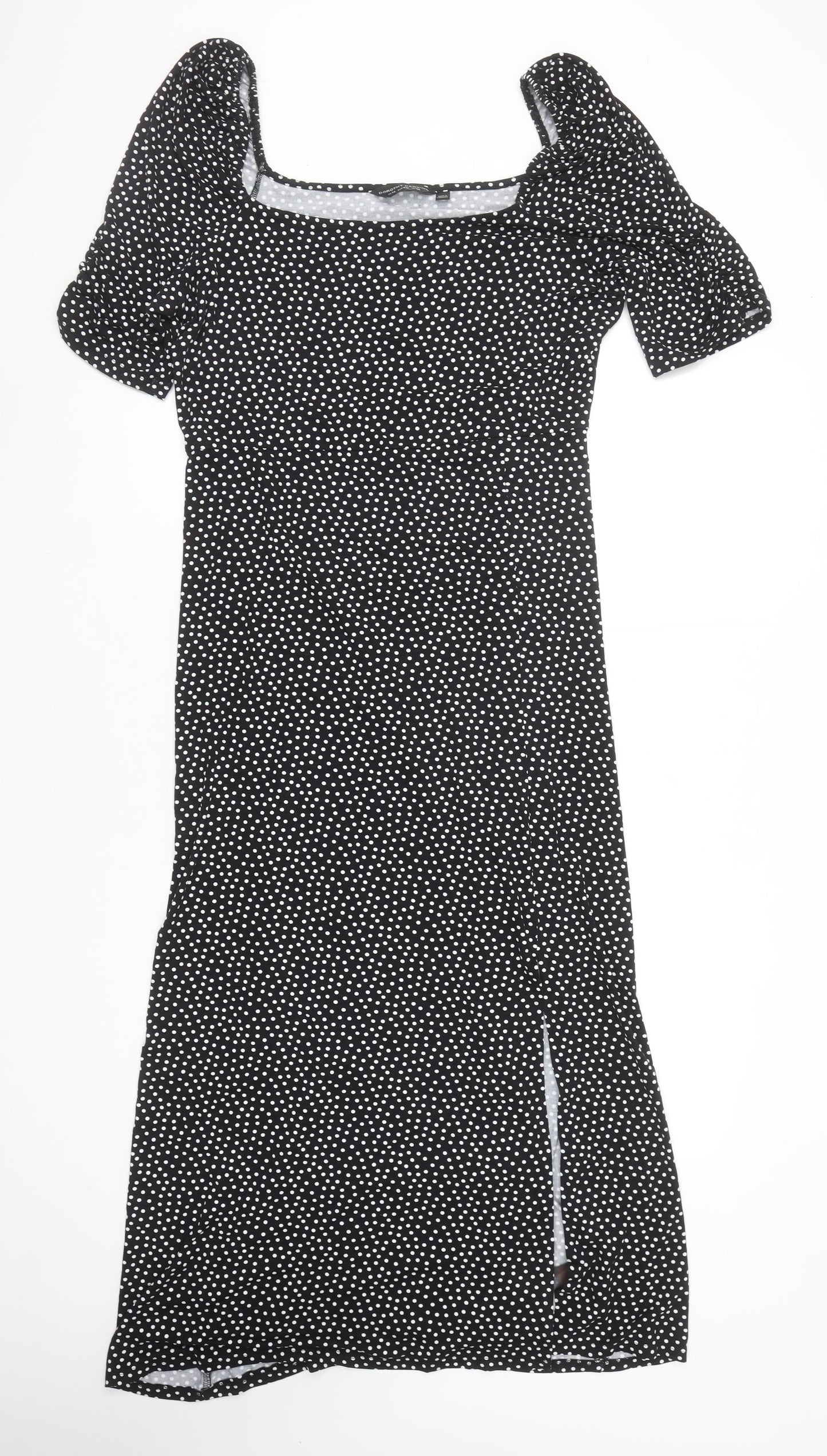 Dorothy Perkins Women’s Black Polka Dot Midi Bodycon Dress UK 18