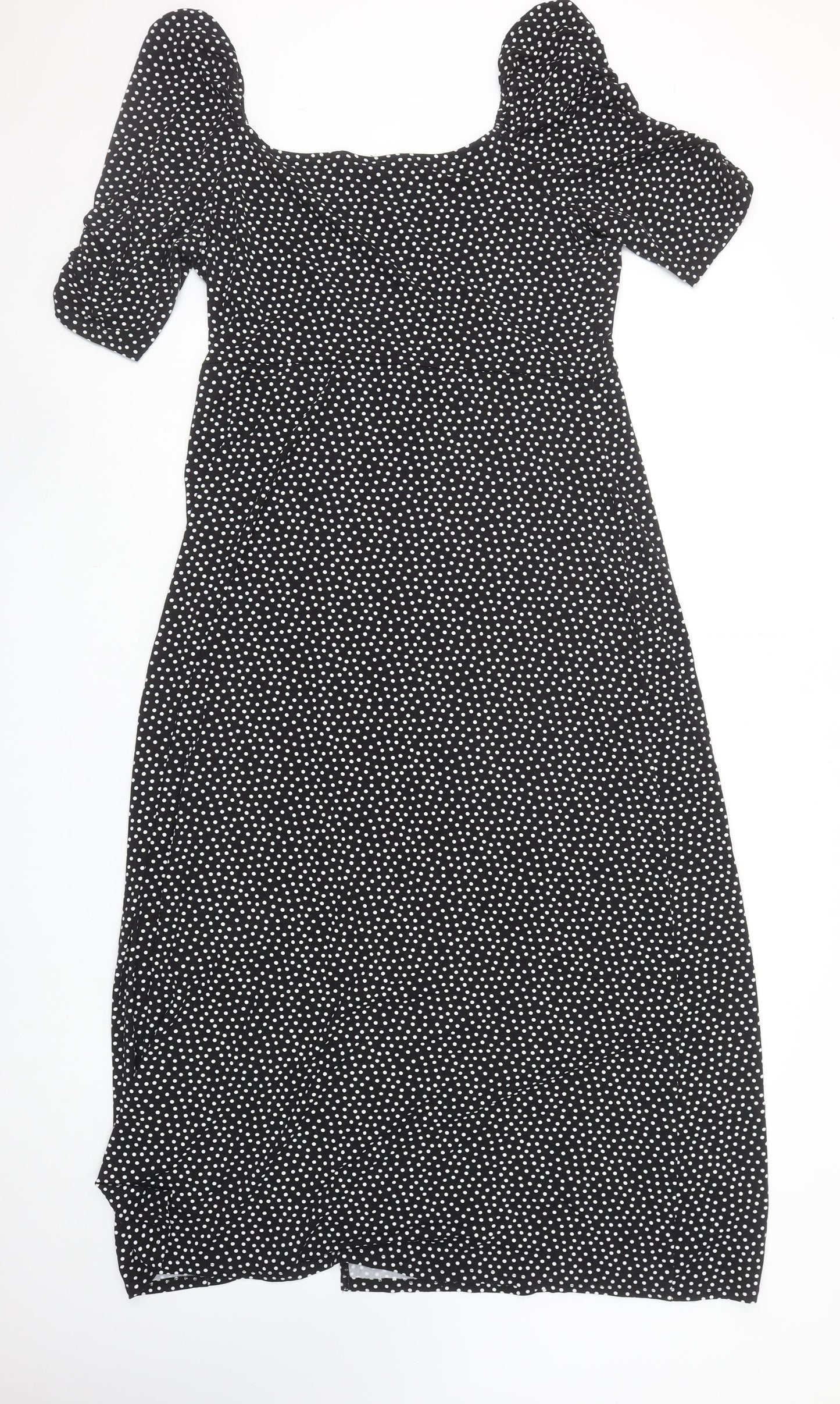 Dorothy Perkins Women’s Black Polka Dot Midi Bodycon Dress UK 18