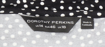 Dorothy Perkins Women’s Black Polka Dot Midi Bodycon Dress UK 18