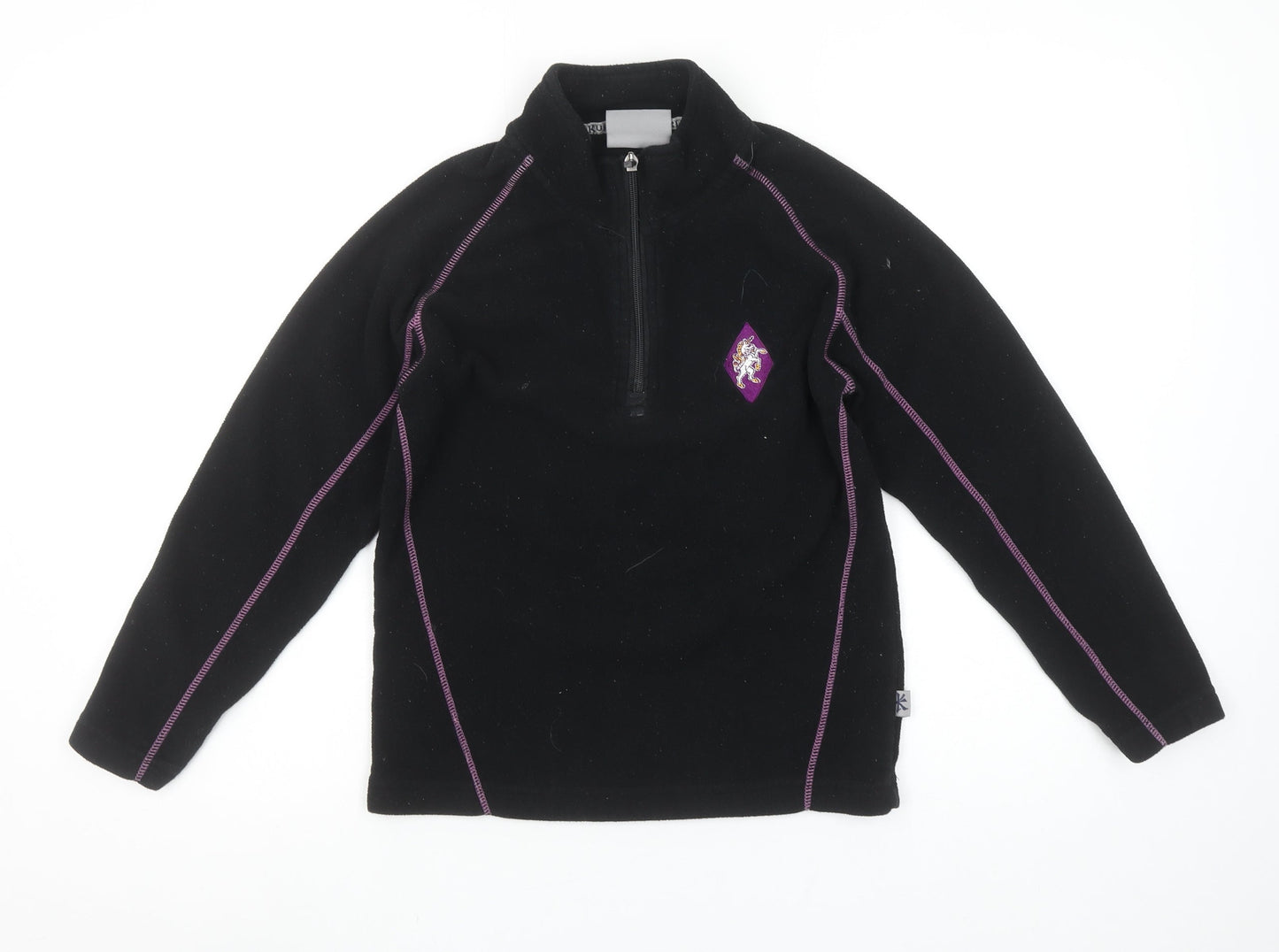Kukri Boys Black Fleece 1/4 Zip Pullover Sweatshirt 11-12 Years