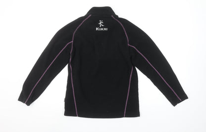 Kukri Boys Black Fleece 1/4 Zip Pullover Sweatshirt 11-12 Years