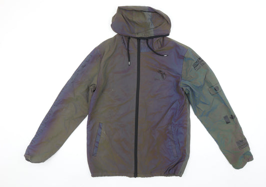 Mens UK Size XS KWD Green Windbreaker Coat