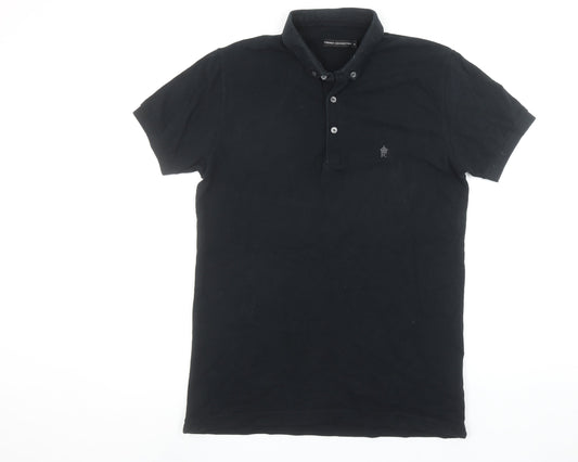 French Connection Men's Black Cotton Polo Shirt Size M