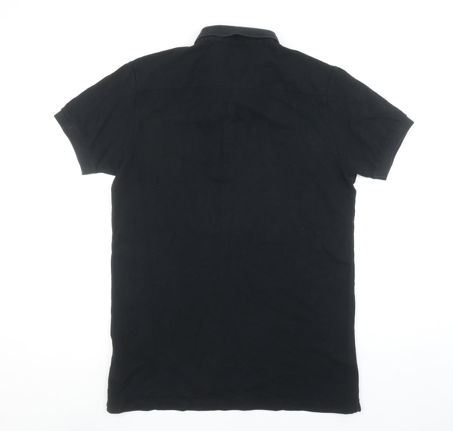 French Connection Men's Black Cotton Polo Shirt Size M