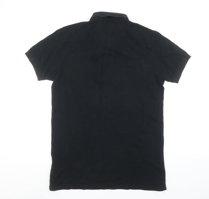 French Connection Men's Black Cotton Polo Shirt Size M
