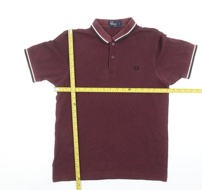 Fred Perry Men's Brown Slim Fit Cotton Polo Shirt Size M