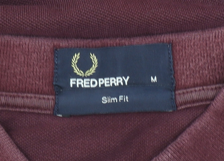Fred Perry Men's Brown Slim Fit Cotton Polo Shirt Size M