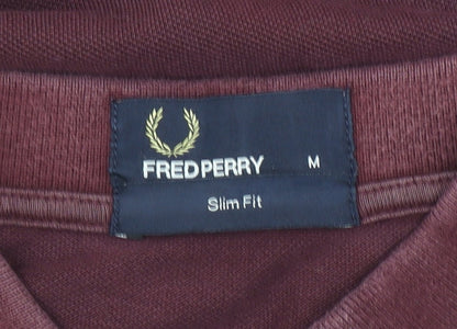 Fred Perry Men's Brown Slim Fit Cotton Polo Shirt Size M