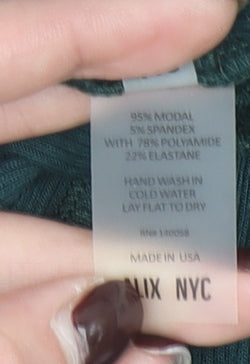 Womens UK Size XS ALIX NYC One-Piece Green Bodysuit