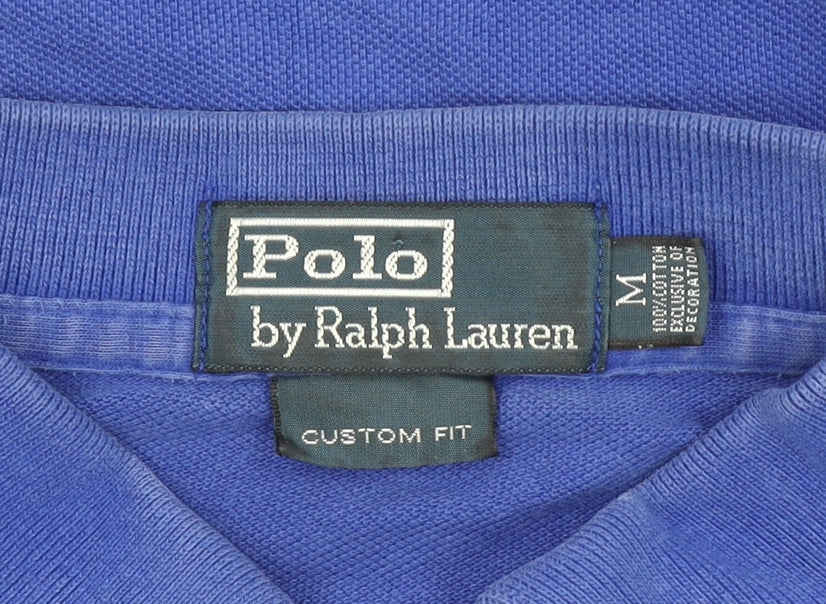 Ralph Lauren Men's Blue Long Sleeve Polo Shirt M Custom Fit Cotton