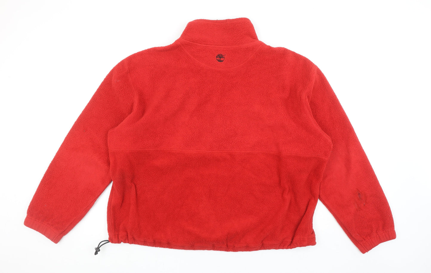 Timberland Mens Red Fleece Half Zip Pullover Sweatshirt L