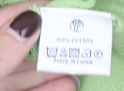 Fat Face Womens Green Size 14 Cotton Knit Short Sleeve Cardigan