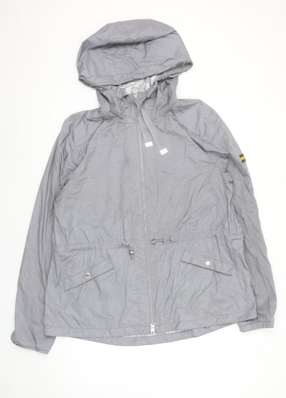 Barbour International Women’s Grey Hooded Windbreaker Jacket Size 18