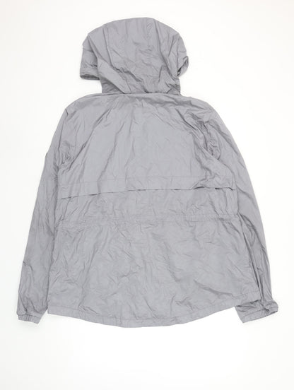 Barbour International Women’s Grey Hooded Windbreaker Jacket Size 18