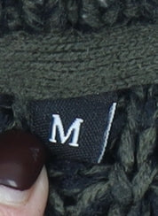 Brave Soul Men's Green Chunky Knit Crew Neck Jumper Size M