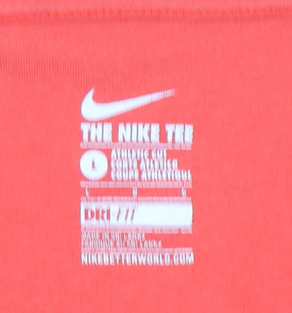 Nike Women's Red V-Neck Dri-FIT Athletic T-Shirt Size L