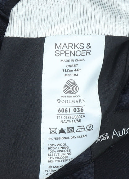 Marks and Spencer Autograph Men's Navy 44 Regular Wool Blazer Jacket