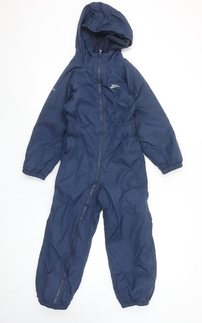 Trespass Boys Blue Hooded Waterproof Snowsuit 5-6 Years Winter Outerwear