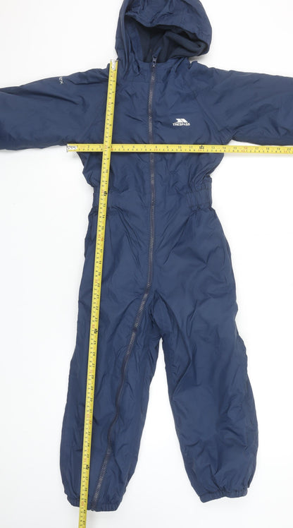 Trespass Boys Blue Hooded Waterproof Snowsuit 5-6 Years Winter Outerwear