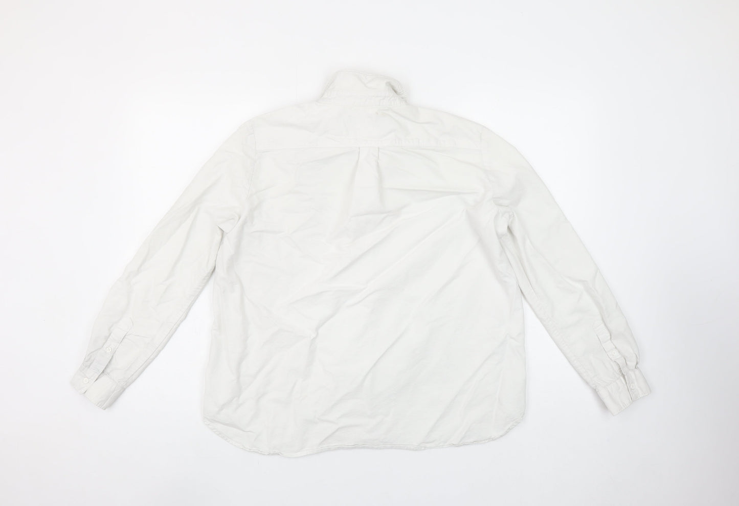 French Connection Women's White Cotton Long Sleeve Button-Up Shirt Size 12