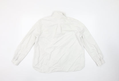 French Connection Women's White Cotton Long Sleeve Button-Up Shirt Size 12