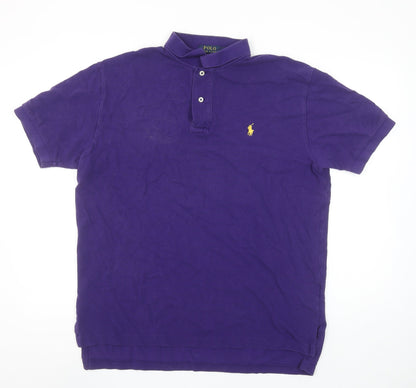 Ralph Lauren Men's Purple Classic Fit Cotton Short Sleeve Polo Shirt Size L