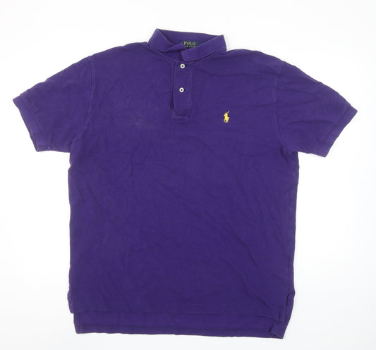 Ralph Lauren Men's Purple Classic Fit Cotton Short Sleeve Polo Shirt Size L