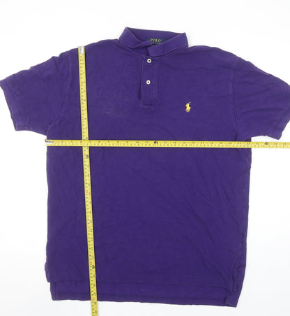 Ralph Lauren Men's Purple Classic Fit Cotton Short Sleeve Polo Shirt Size L