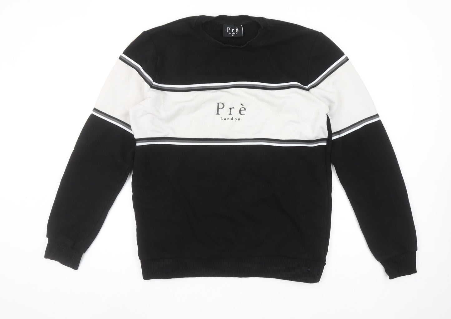Mens UK Size M Prè London Black Pullover Sweatshirt