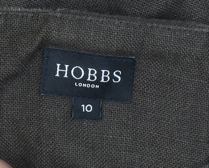 Hobbs Women Brown Linen Sheath Knee Length Dress Size 10