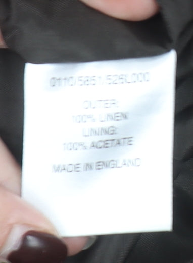 Hobbs Women Brown Linen Sheath Knee Length Dress Size 10