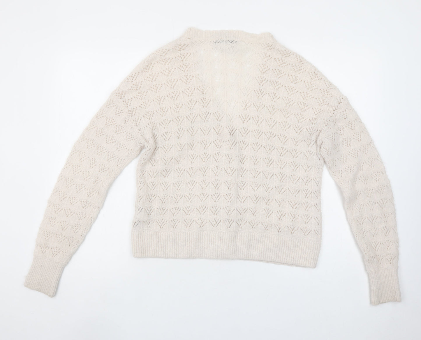 Womens UK Size M Oasis Beige Cardigan Jumper