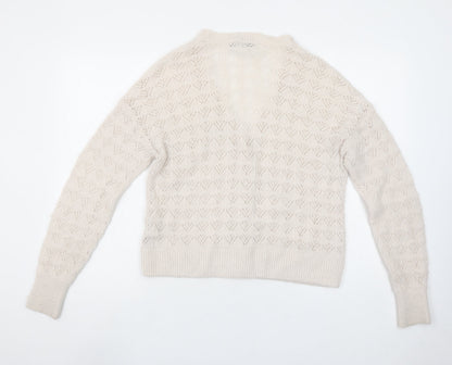 Womens UK Size M Oasis Beige Cardigan Jumper