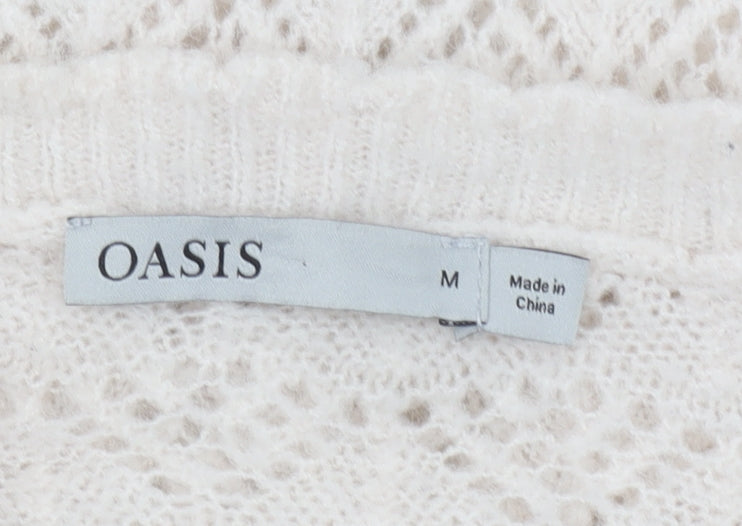 Womens UK Size M Oasis Beige Cardigan Jumper