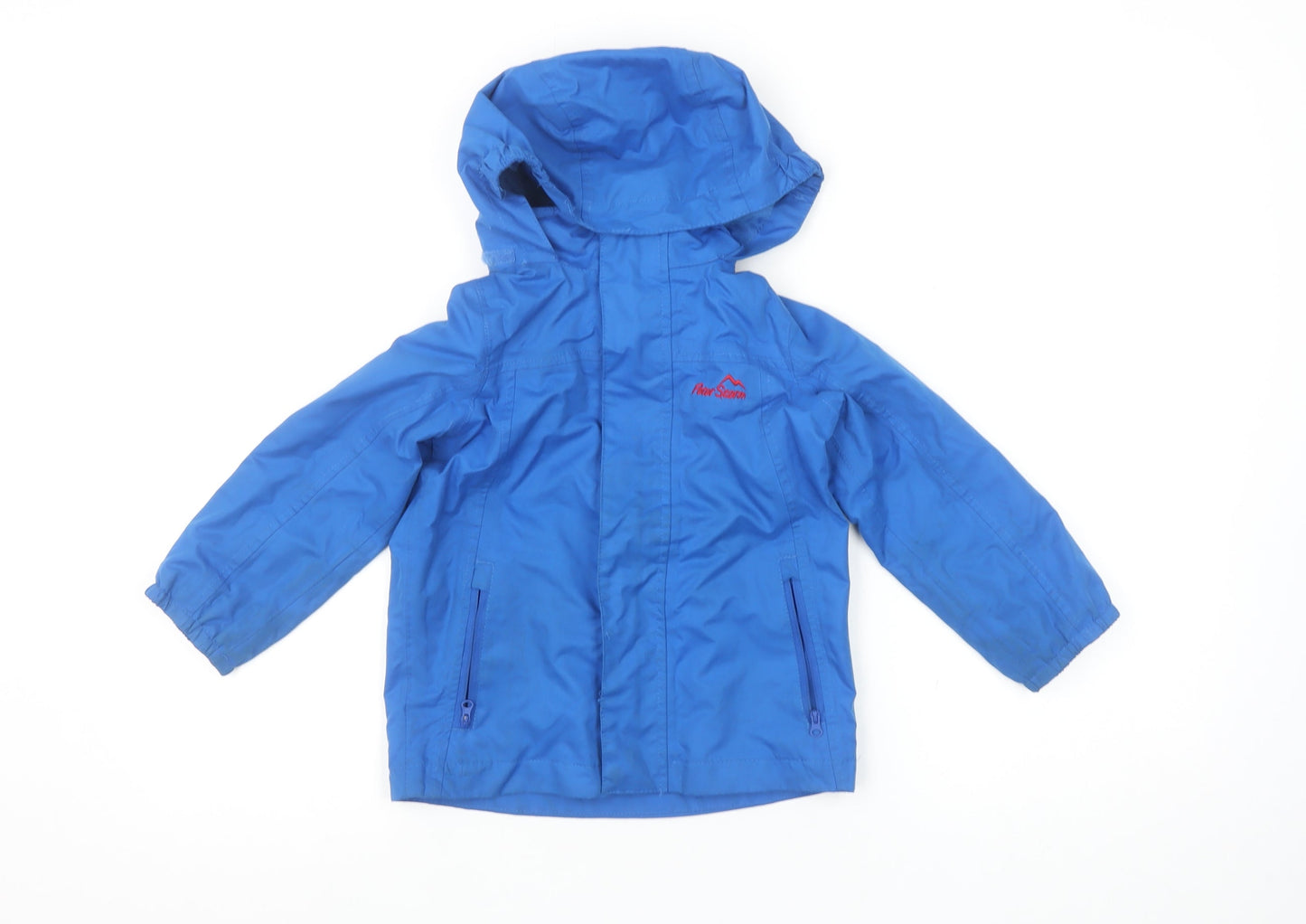 Peter Storm Boys Blue 3-4 Years Hooded Waterproof Rain Coat Jacket