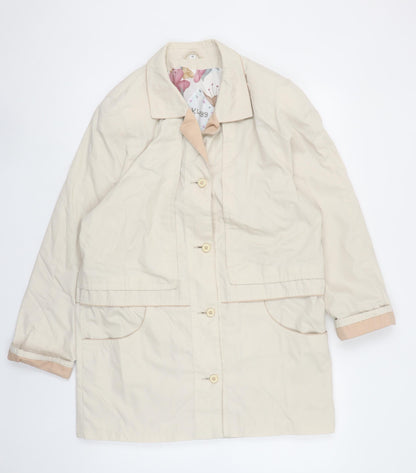 Klass Women Beige Mid-Length Button Overcoat Size 12