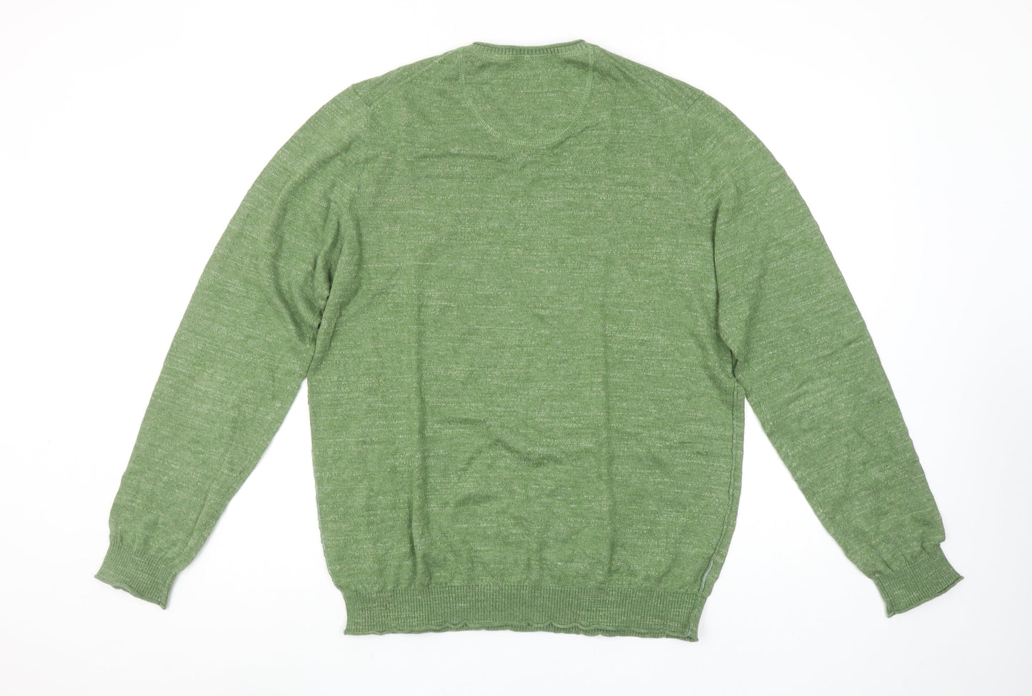 John Lewis Men Green Cotton V-Neck Jumper M