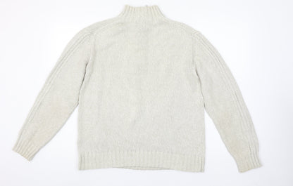 Marks and Spencer Men’s Beige Cotton High Neck Henley Jumper M