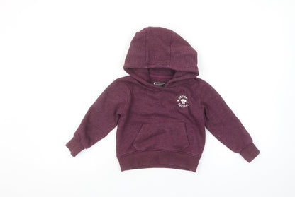 SoulCal Boys Burgundy Pullover Hoodie 3-4 Years Cotton Blend