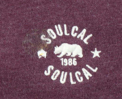 SoulCal Boys Burgundy Pullover Hoodie 3-4 Years Cotton Blend