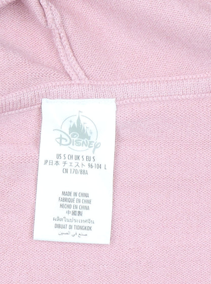 Disney Women Pink Full Zip Hoodie Cardigan Small Viscose Blend Winnie the Pooh