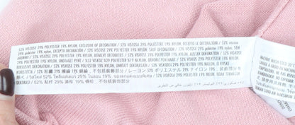 Disney Women Pink Full Zip Hoodie Cardigan Small Viscose Blend Winnie the Pooh