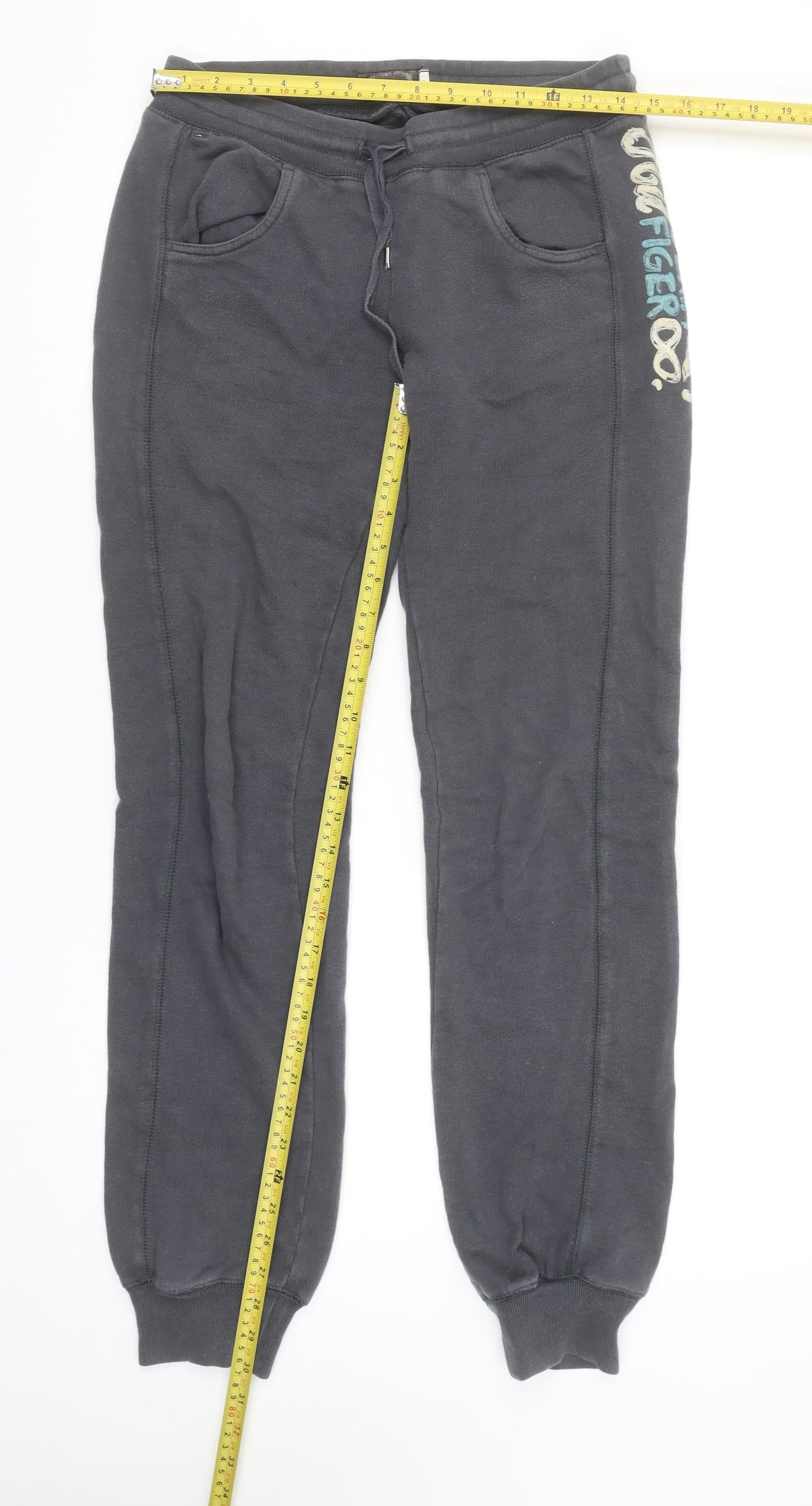 Tommy Hilfiger Men's Black Joggers Small Regular Fit Fleece Sweatpants