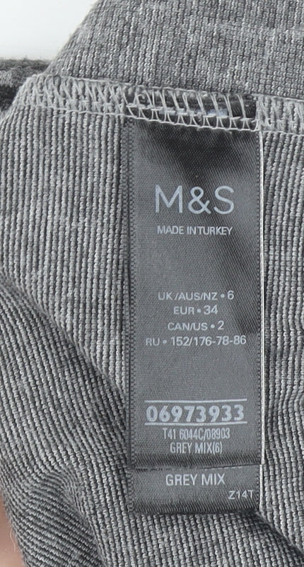 Womens UK Size 6 Marks and Spencer Grey Basic T-Shirt