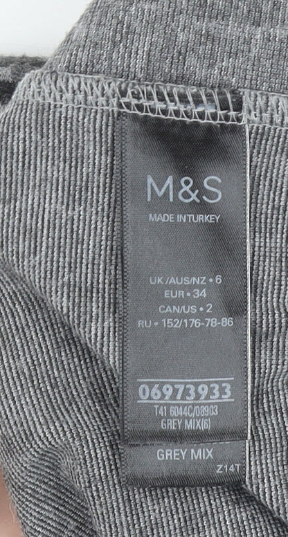 Womens UK Size 6 Marks and Spencer Grey Basic T-Shirt