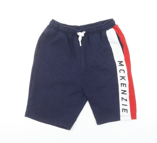 McKenzie Boys Blue Athletic Shorts 12-13 Years Colourblock Elastic Waist
