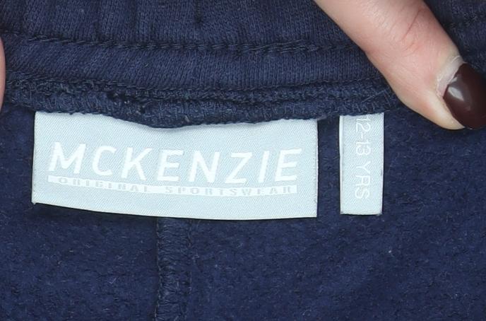 McKenzie Boys Blue Athletic Shorts 12-13 Years Colourblock Elastic Waist