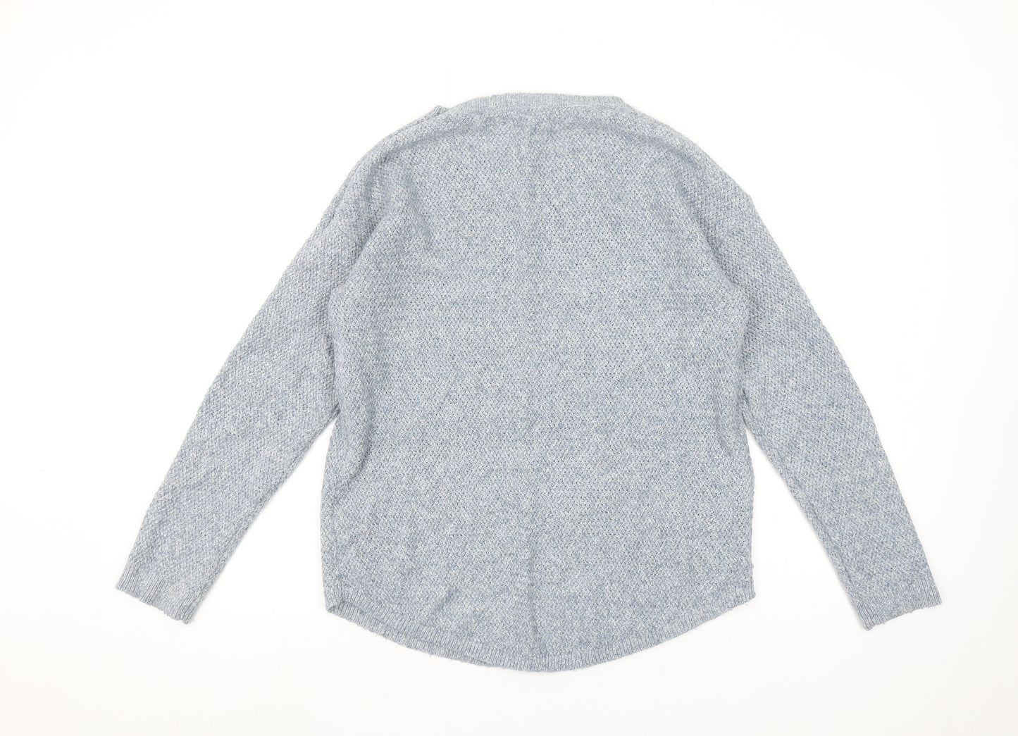 Fat Face Women's Blue Wool Blend Crew Neck Jumper Size 10